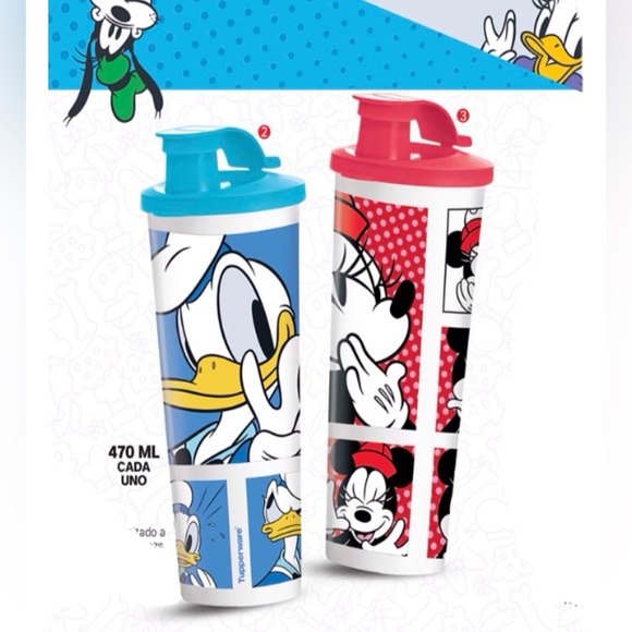 Tupperware Disney Tumbler With Flip-Top Set of 2 Donald & Minnie - Picture 1 of 4